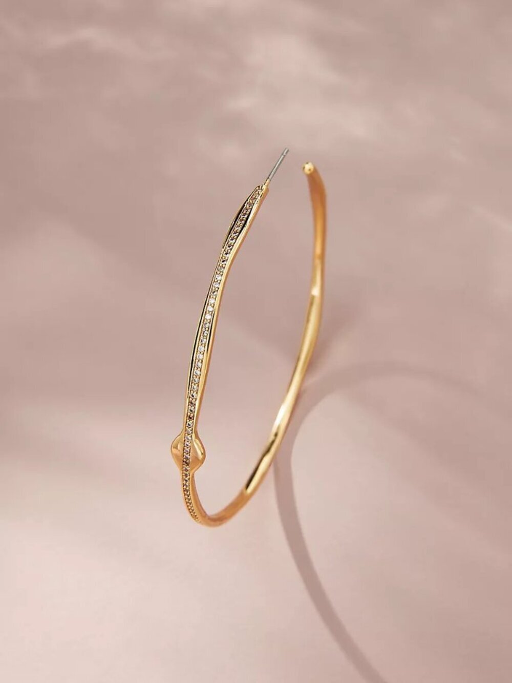 NWT Anthropologie Large Oval Sparkle Hoop Earrings